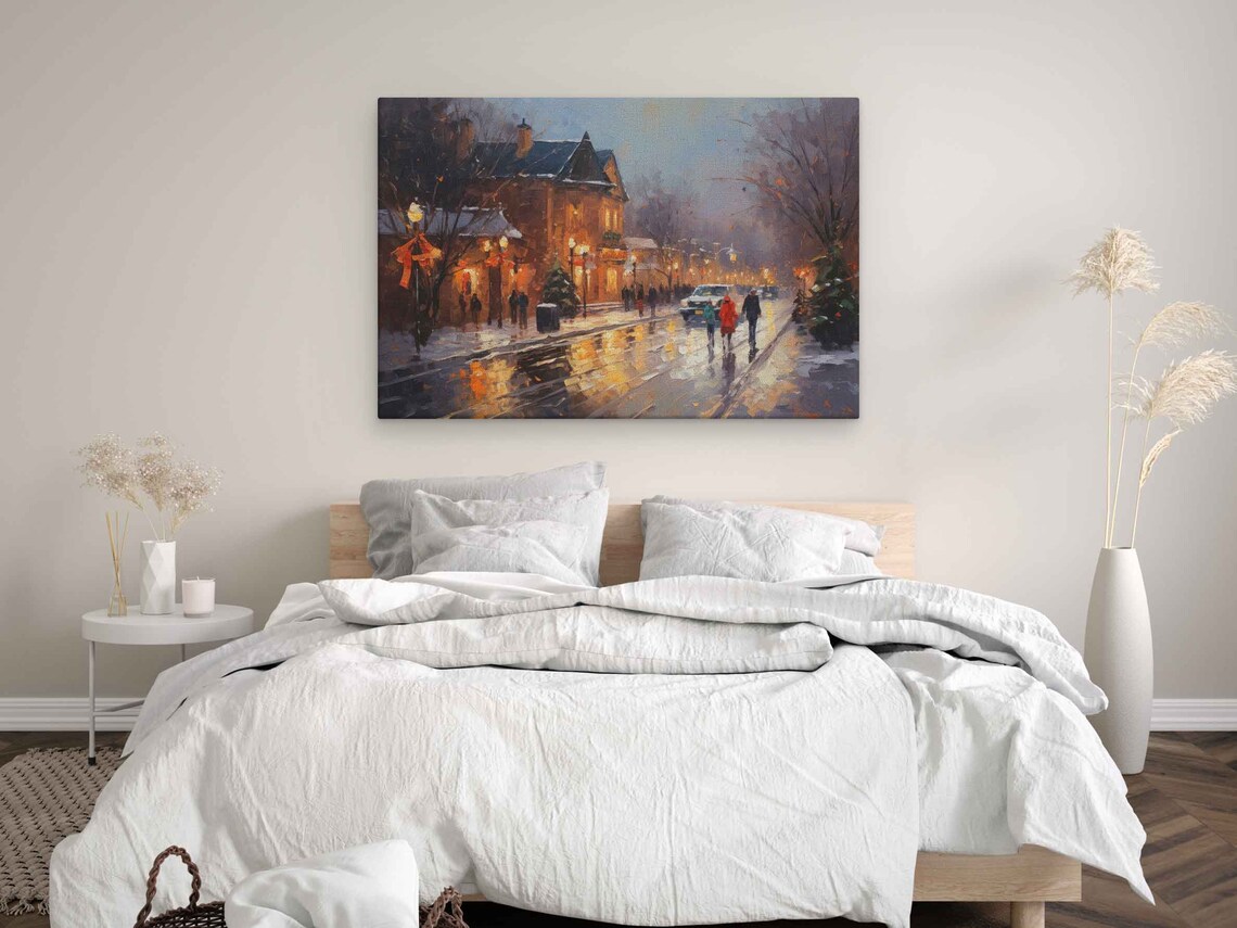 Frankenmuth Christmas Main Street Oil Painting Art Print - Image 3