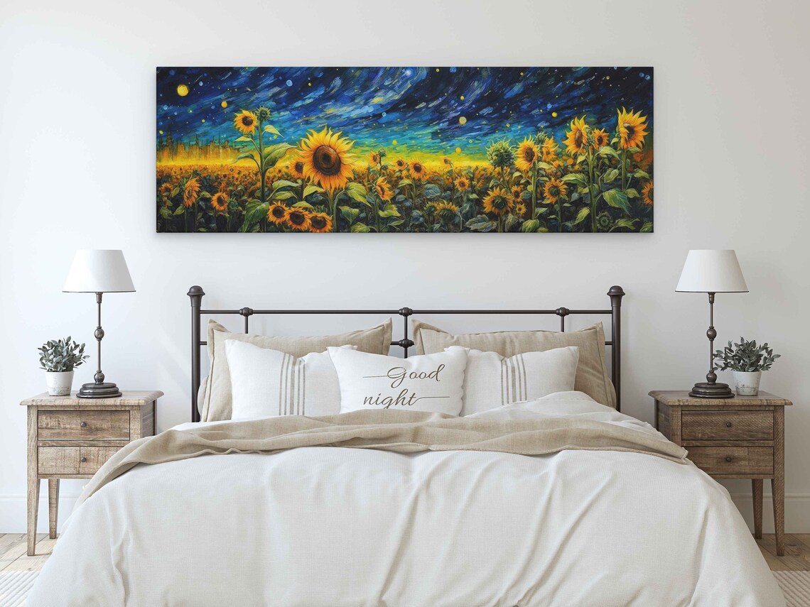 Sunflower Field Panoramic Landscape Wall Art Print - Image 3