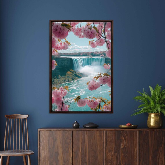 Niagara Falls By Cherry Blossoms Art Print