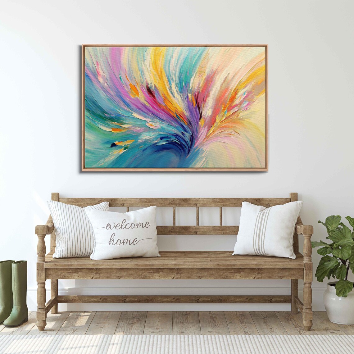 Abstract Spring Movement Art Print, Vibrant Pastels