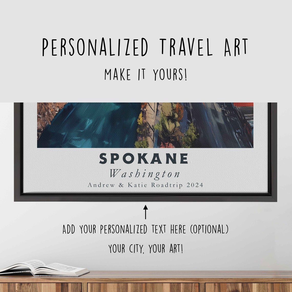 Spokane Washington Spokane River Aerial Downtown Bright Day Poster - Image 4