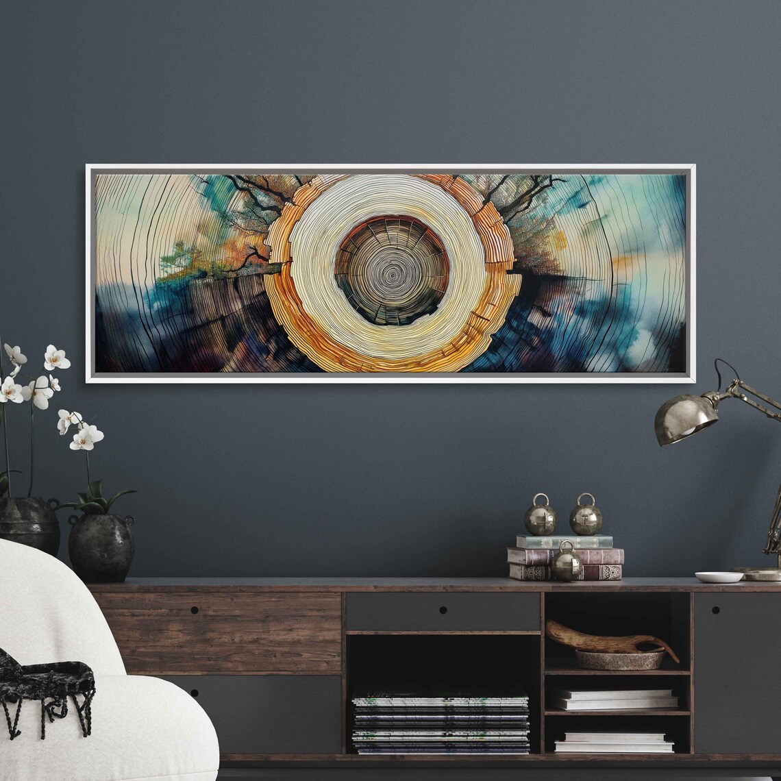 Tree Rings Art Wall Art Print Colorful Watercolors And Sketches - Image 3