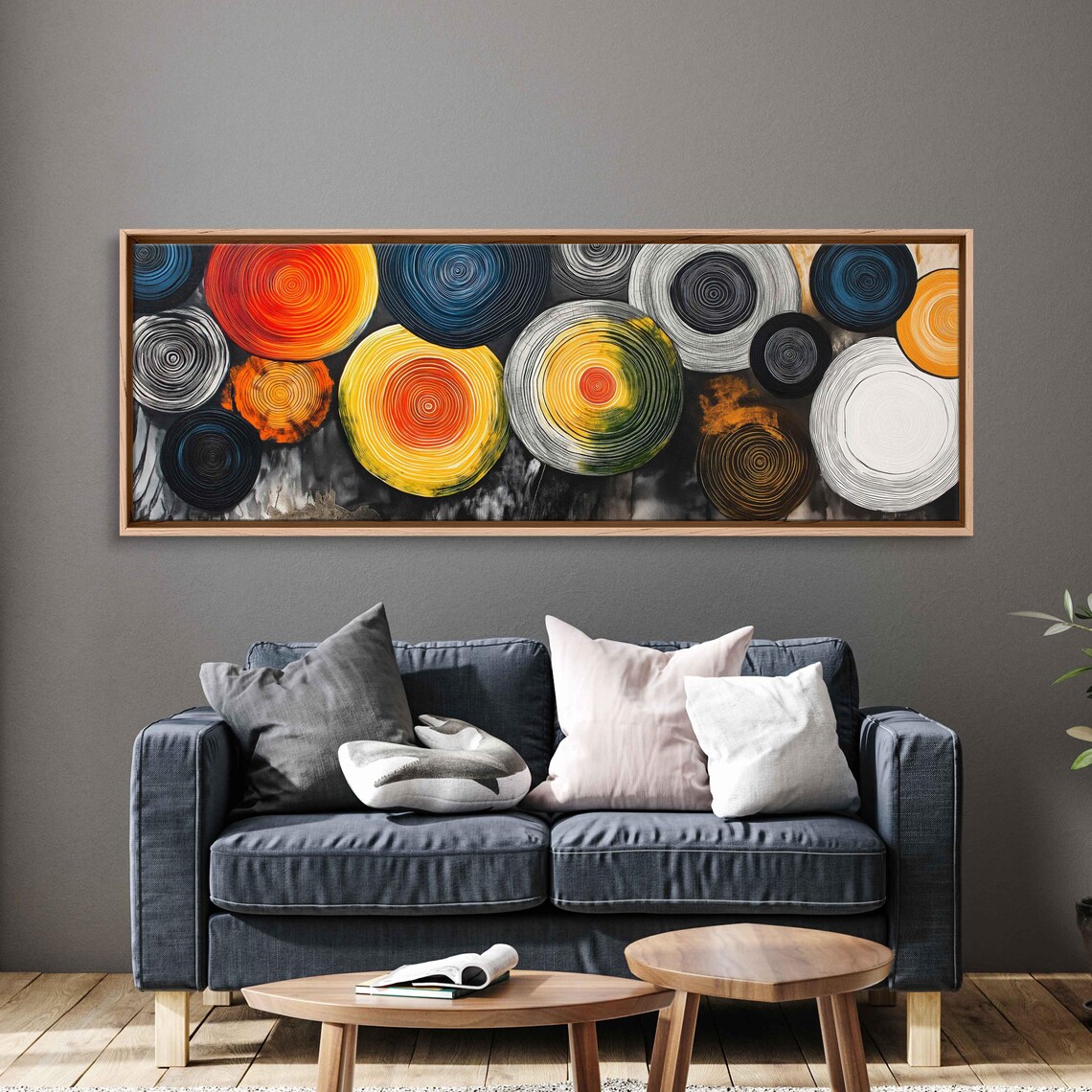 Colorful Tree Rings Abstract Top-Down View