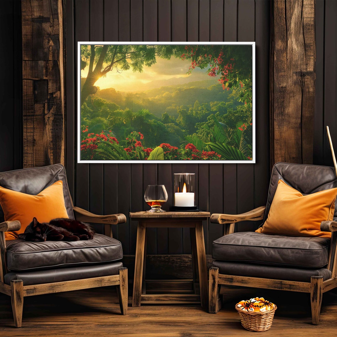 Jungle Valley Sunrise Over Misty Green Rainforest Canopy Poster - Image 3