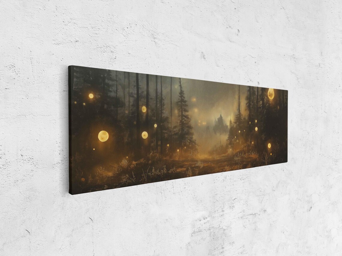Enchanted Forest With Magical Orbs Art Print - Image 4