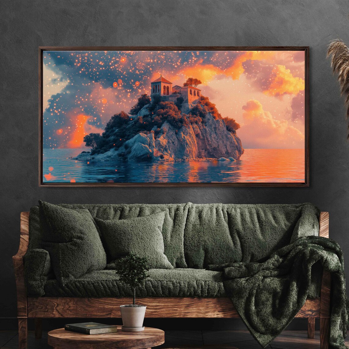 Hidden Monastery On Seaside Cliff, Fantasy Poster
