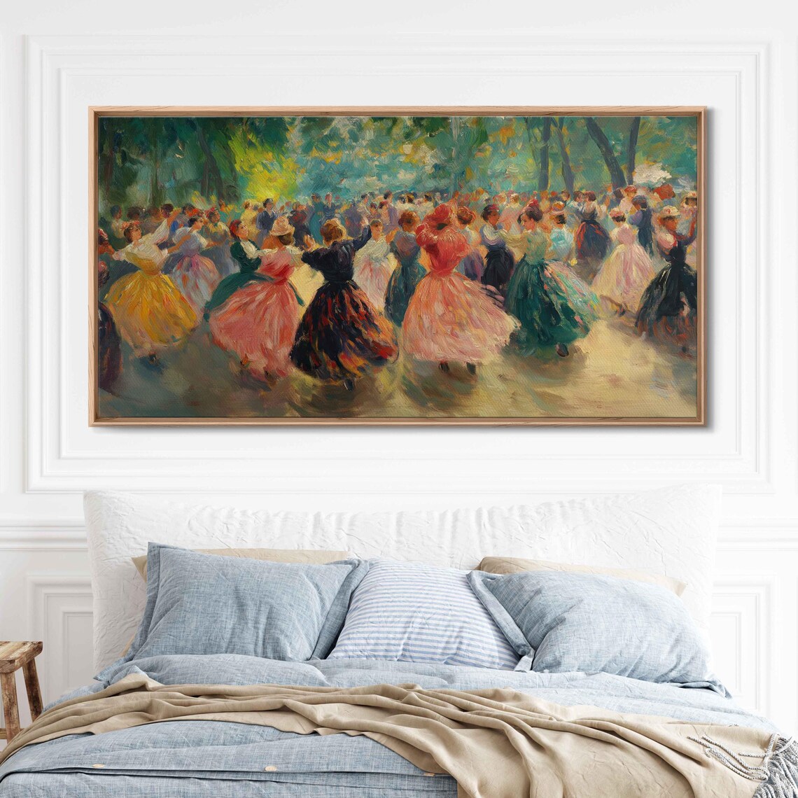 Impressionist Festival Dancers Flowing Gowns Outdoor Ball Scene Art Poster - Image 3
