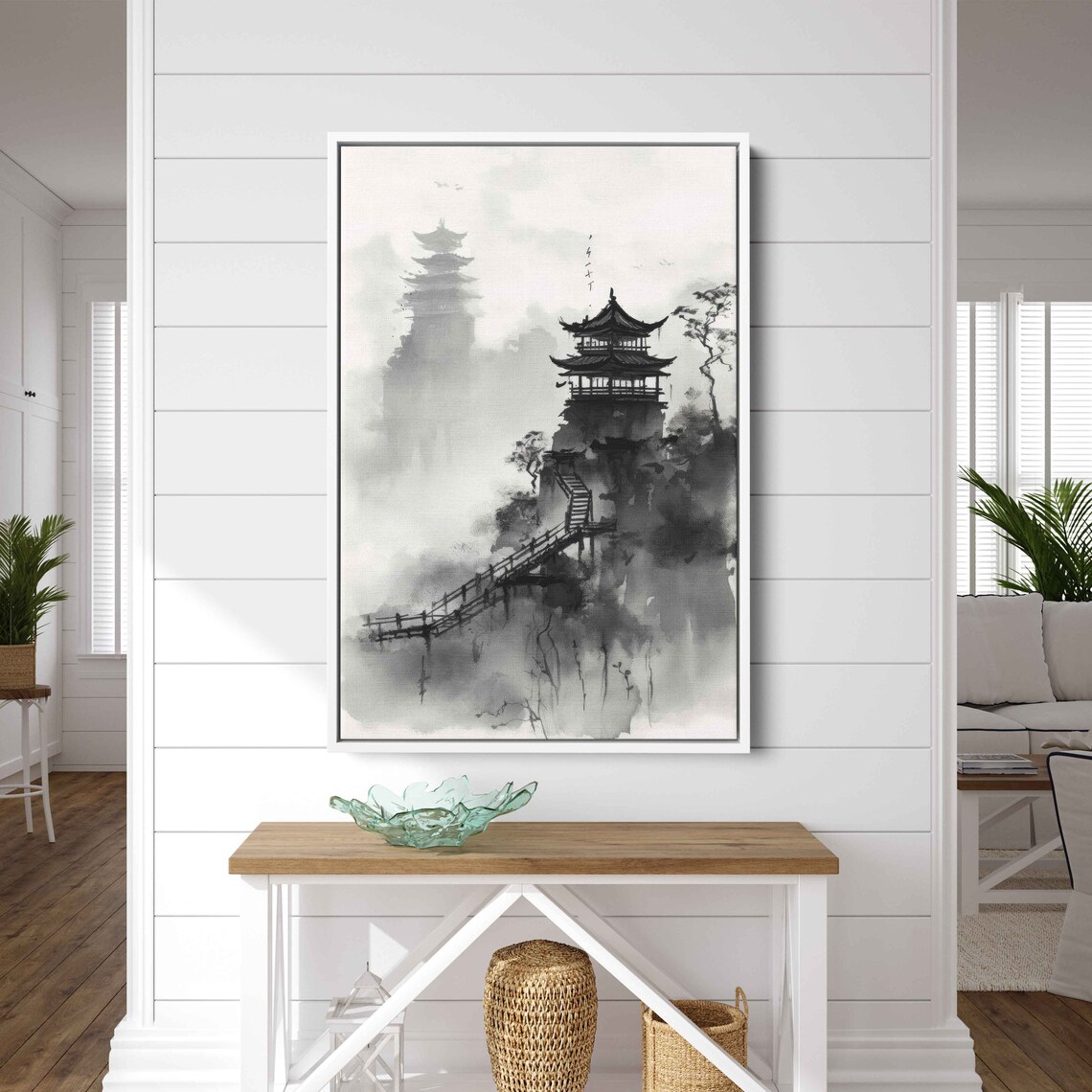 Black And White Chinese Landscape, Ink Wash Art Print - Image 3