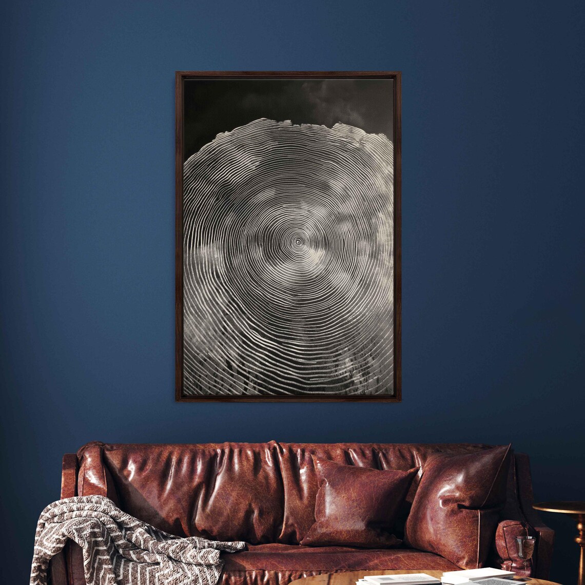 Monochrome Tree Rings Wall Art Print Detailed Wood Grain Elegant Home Decor - Image 3