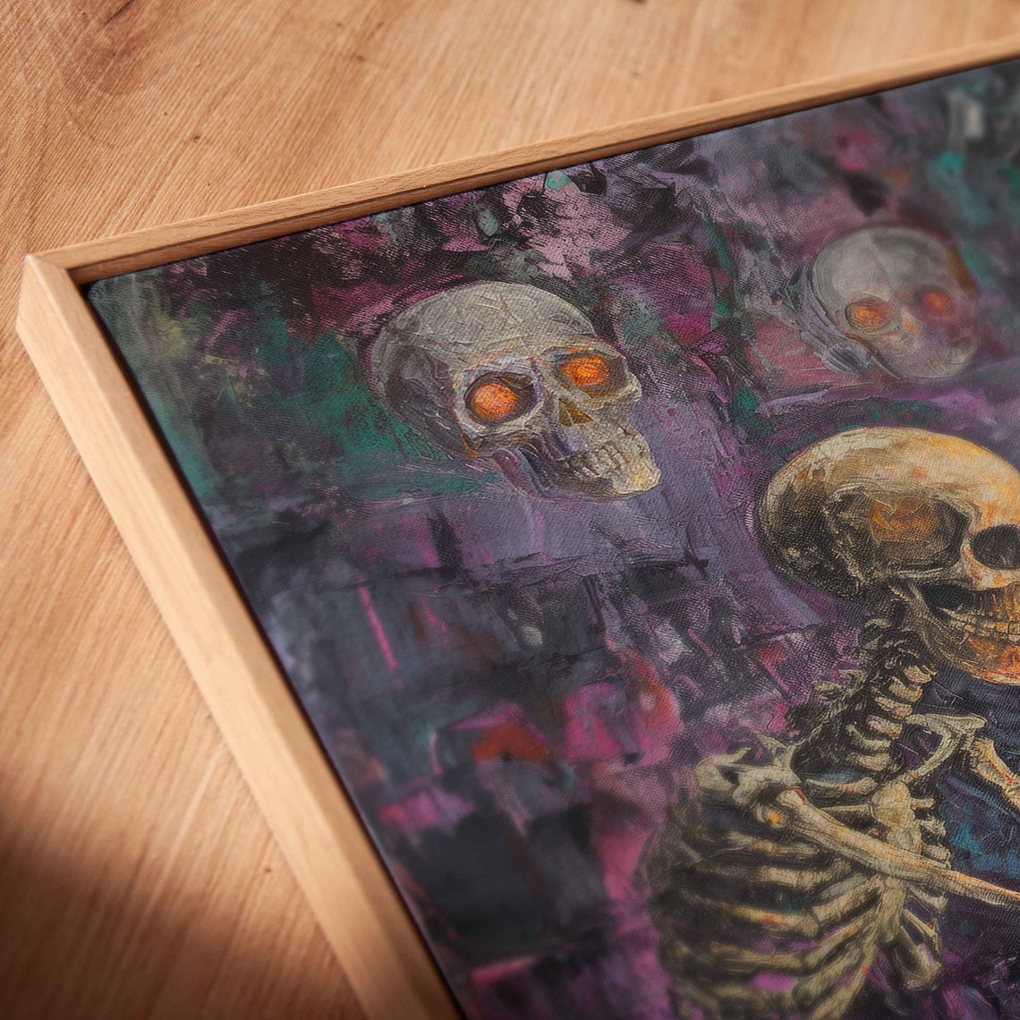 Skeletons Playing Chess Candlelit Crypt Haunted Skull Halloween Poster - Image 2