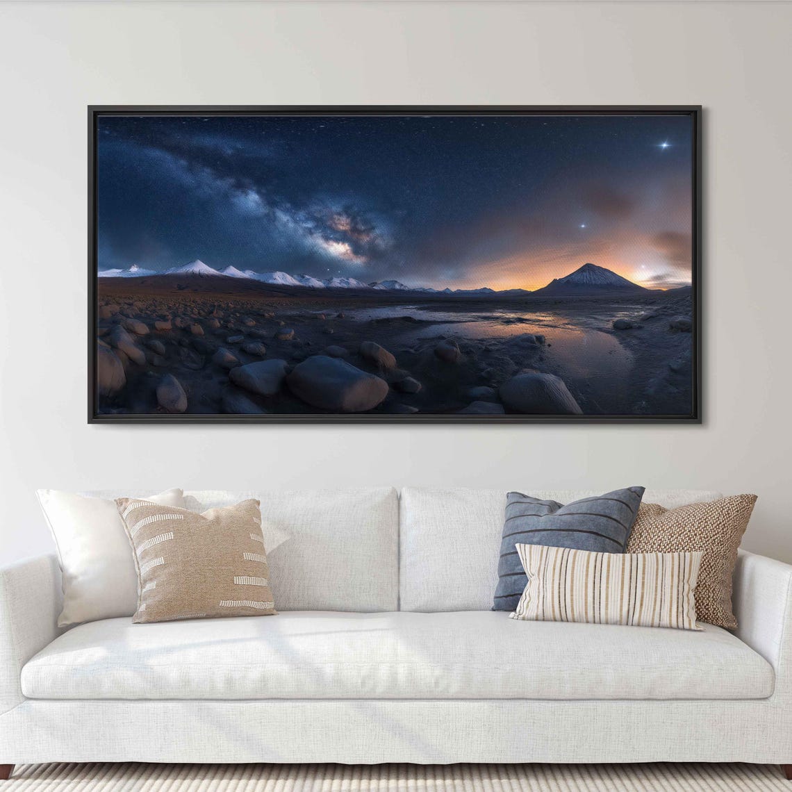 Stunning Starry Night Over Mountains Wall Art Print Dramatic Hdr Landscape