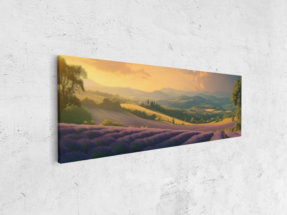 Lavender Fields Provence Dawn Landscape, Wall Art Print - Image 4
