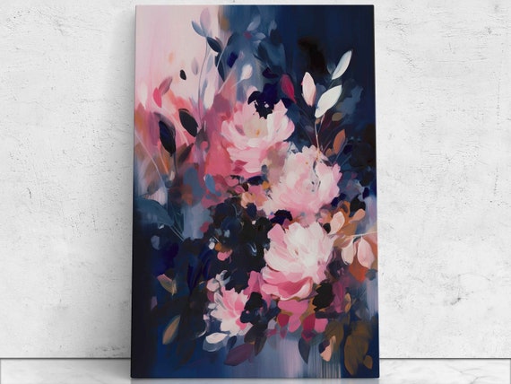 Floral Abstract Oil Painting Print On Ready To Hang Mothers Day Gift Gift For Moms