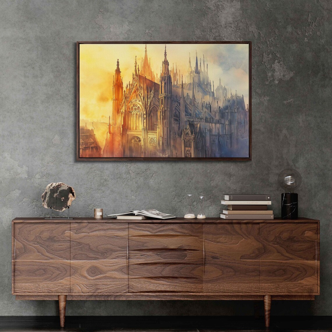 Milan Cathedral Duomo Di Milano Golden Hour Watercolor Gothic Church Poster
