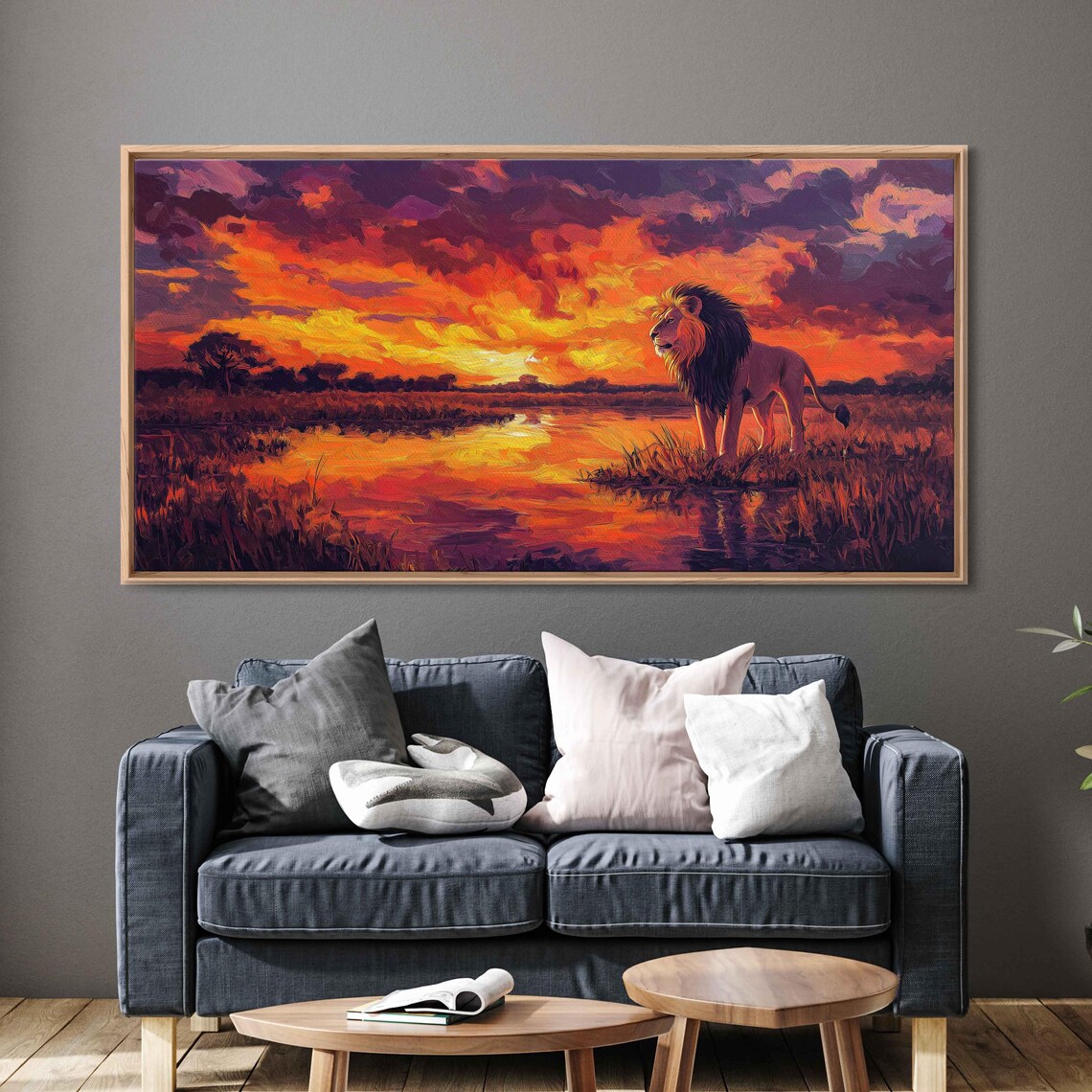 Majestic Lion Overlooking Savanna Art Print