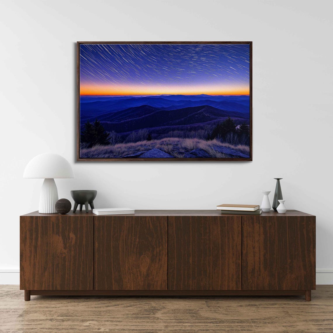 Starry Night Over Mountains Wall Art Print Long Exposure Photography - Image 3