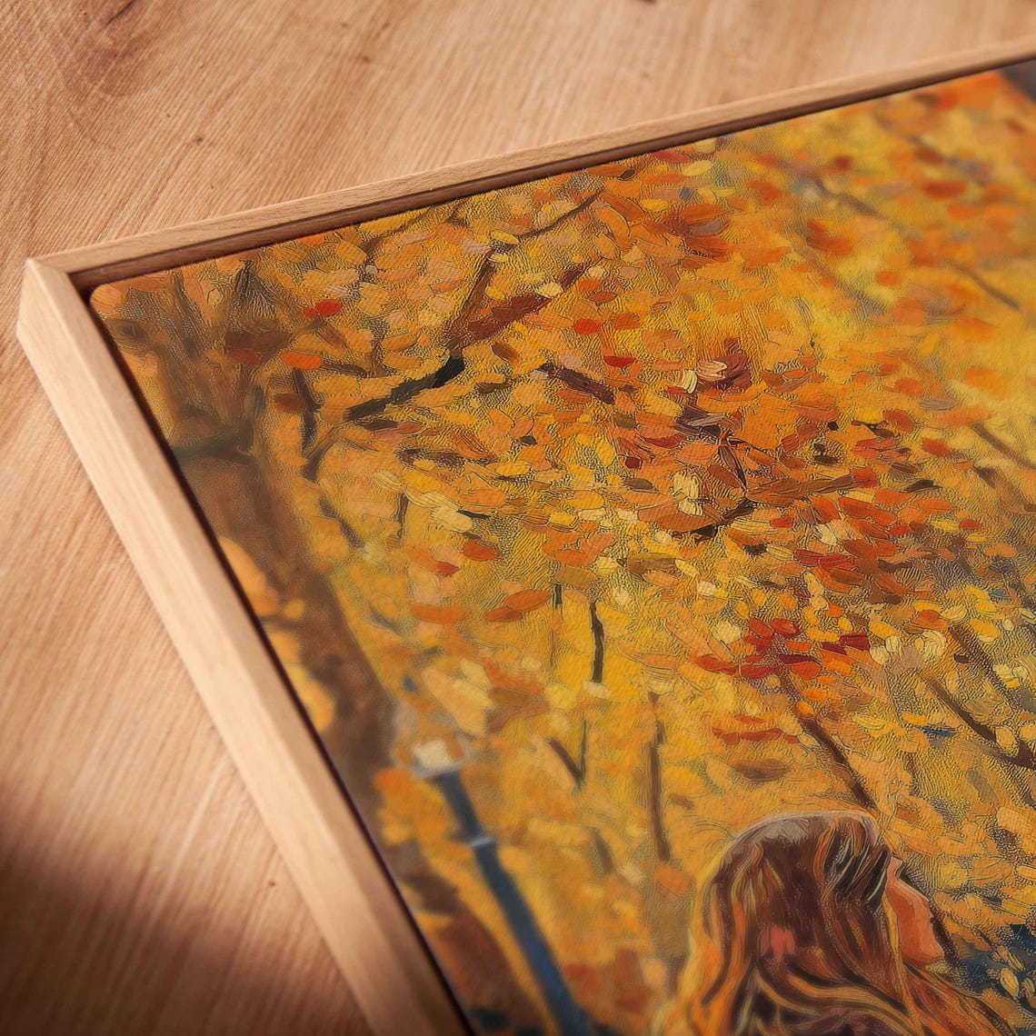 Romantic Coffee Date At Outdoor Cafe Amid Fall Foliage Art Poster - Image 2