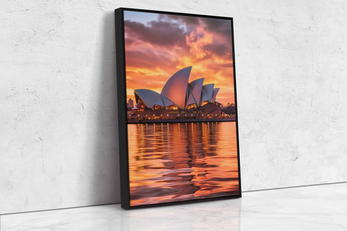 Sydney Opera House Sunset Water Reflection Australia Landmark Poster - Image 4