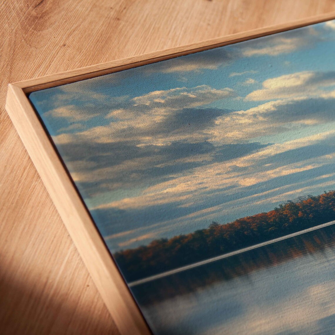 Canoe On Calm Autumn Lake With Mirror Reflections Nature Poster - Image 2