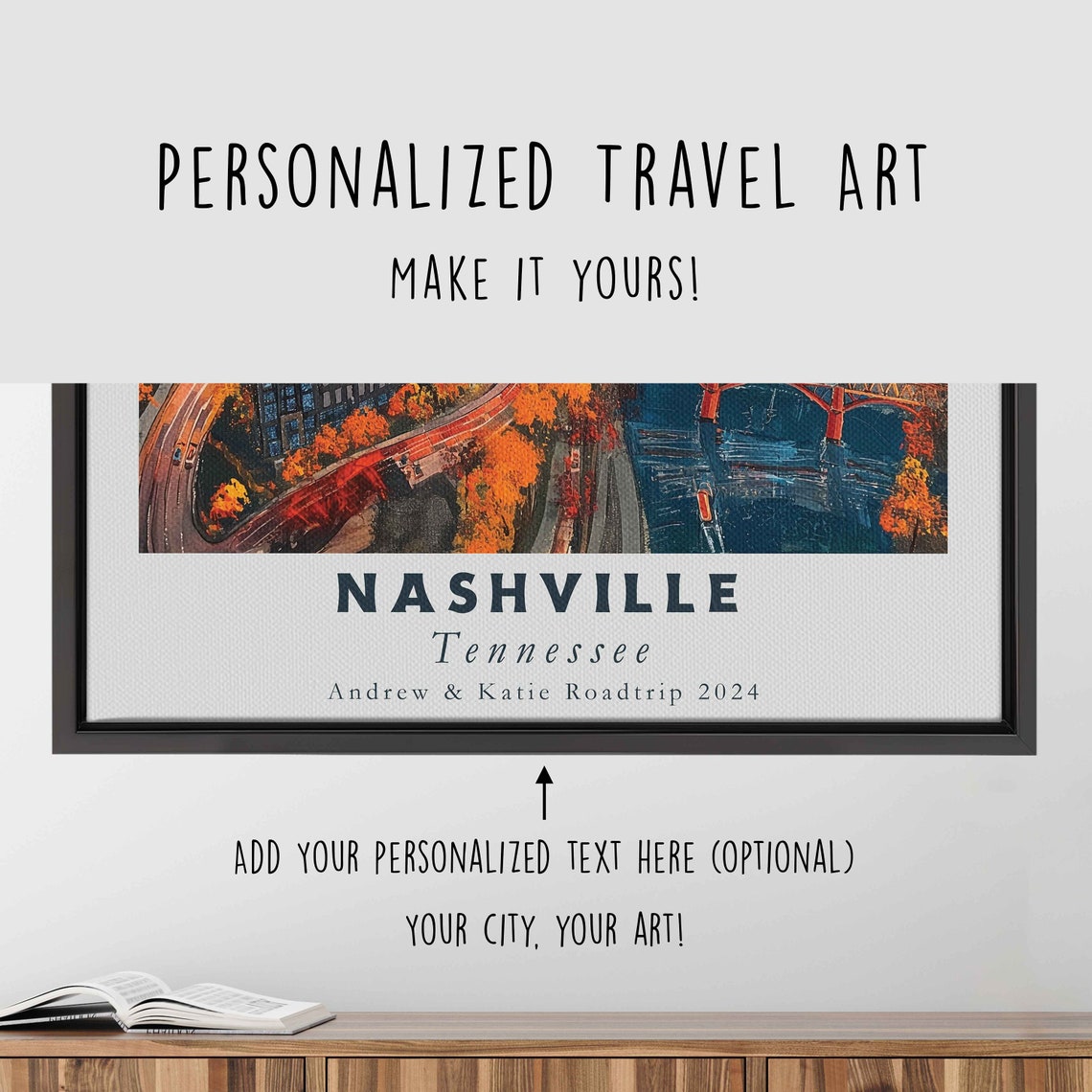 Nashville Tennessee Sunset Skyline Aerial Cumberland River Dusk Poster - Image 4