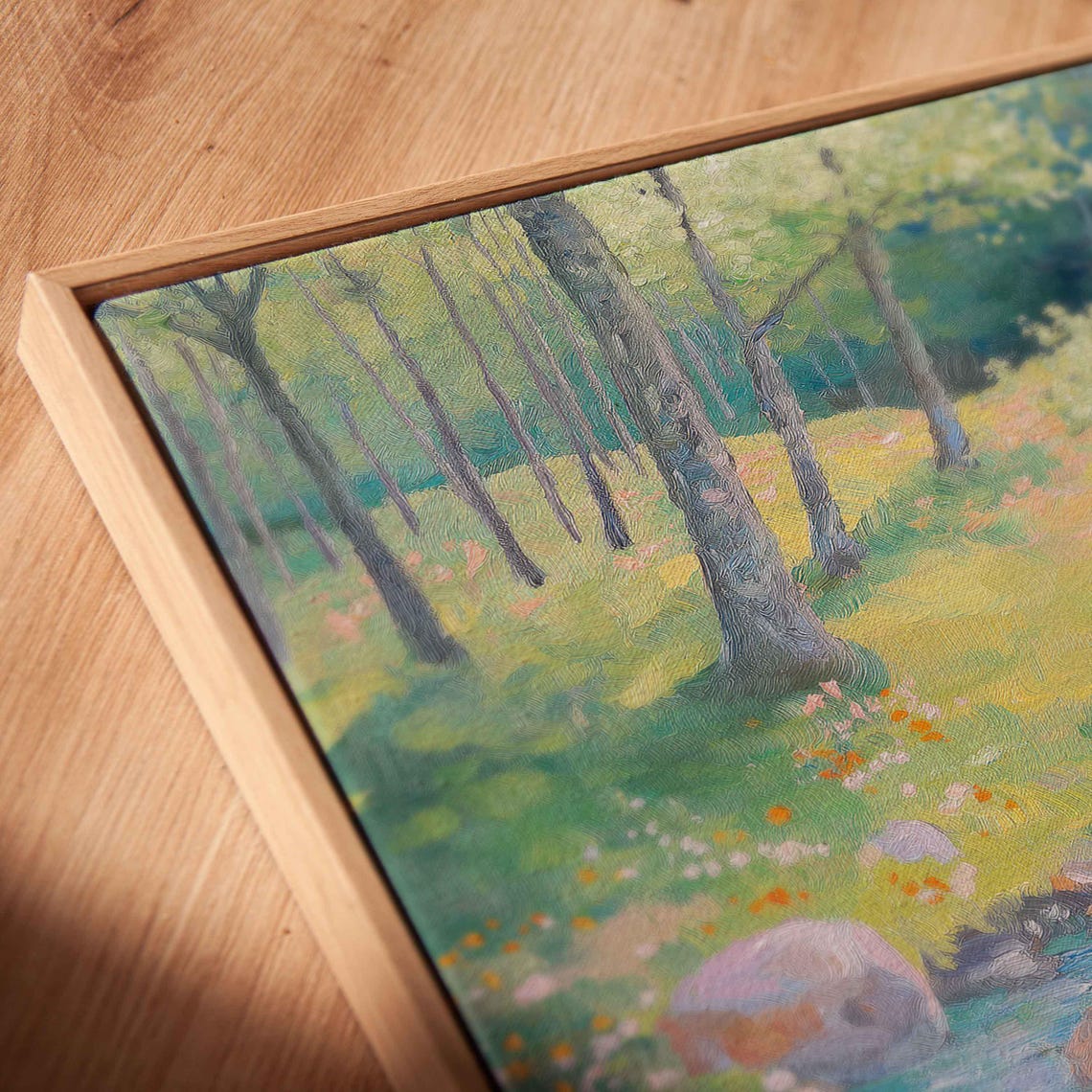 Spring Forest Stream Meandering Through Wildflower Meadow Poster - Image 2