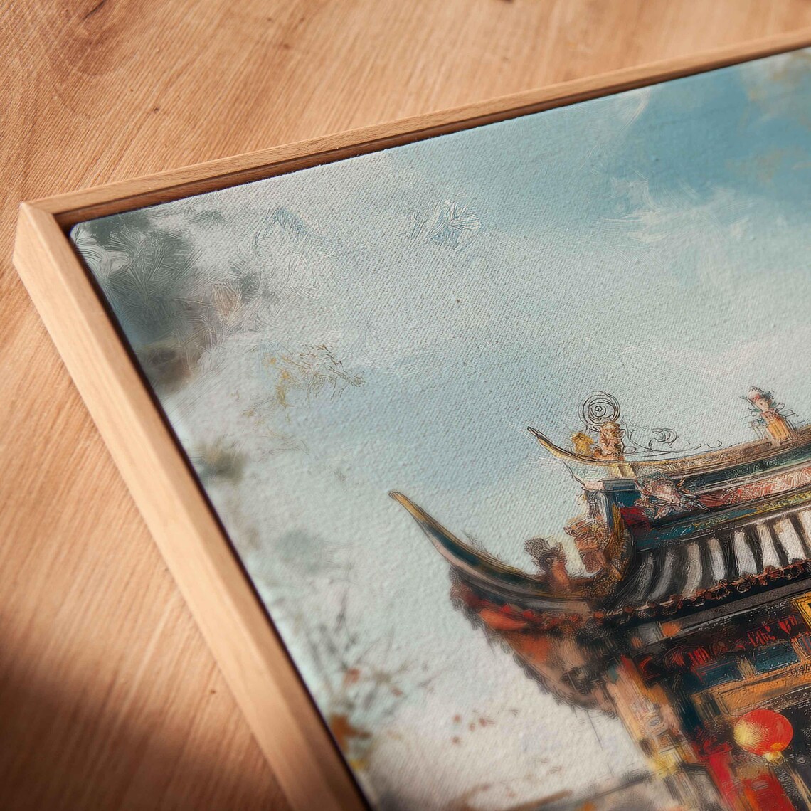 Traditional Chinese Temple Art Print, New Years Decorations - Image 2