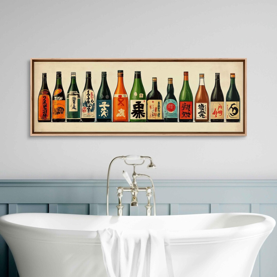 Vintage Japanese Sake Advertisement, Retro 1950s Style