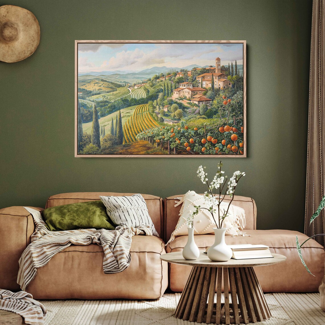 Rolling Hills of Tuscany, Haeckel-Inspired Art Print