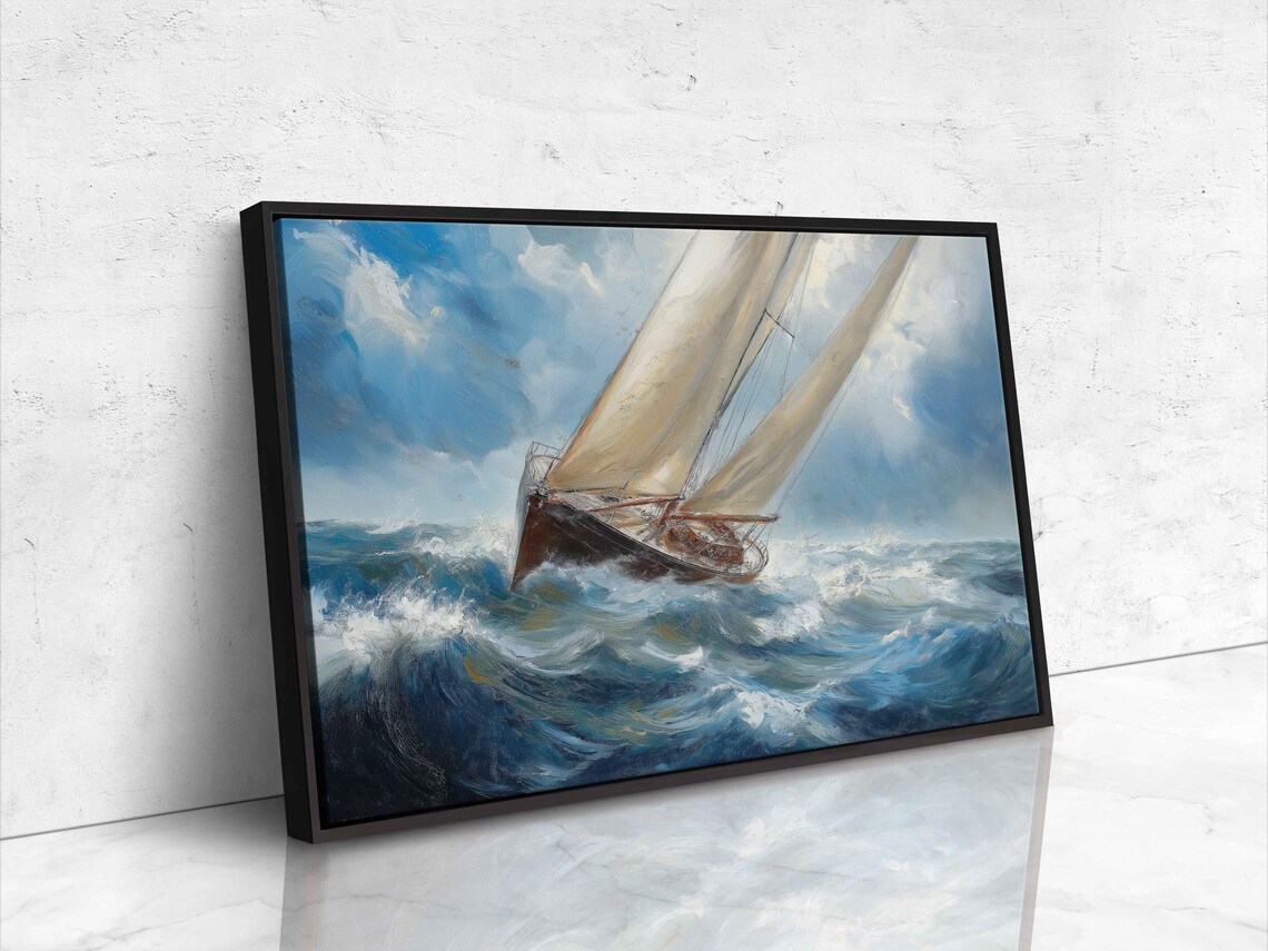 Windsor Sailing Across Windy Sea Art Print - Image 4
