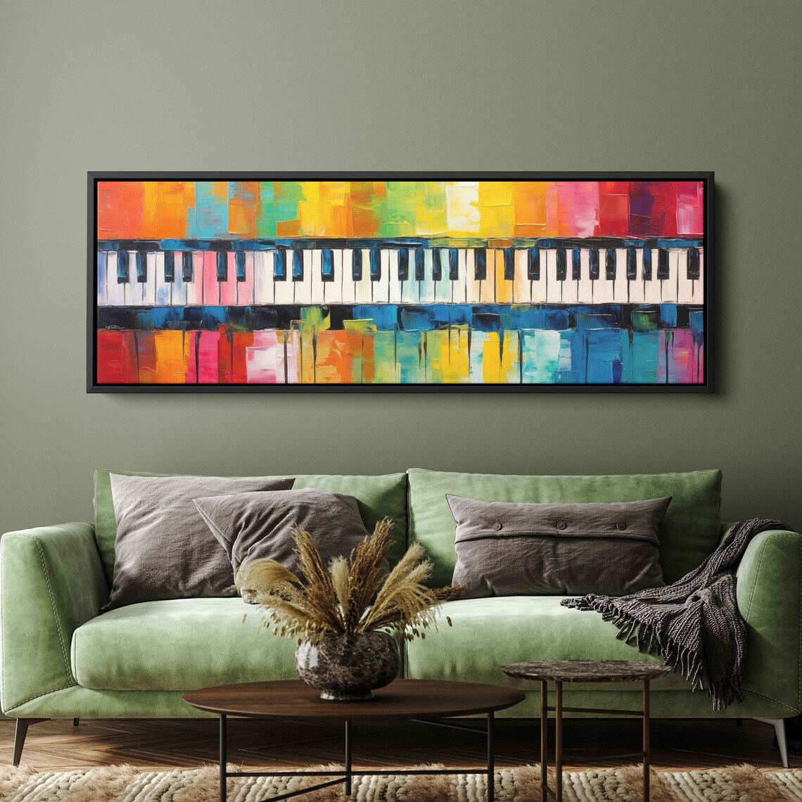 Abstract Colorful Piano Keys Oil Painting Art Print - Image 2
