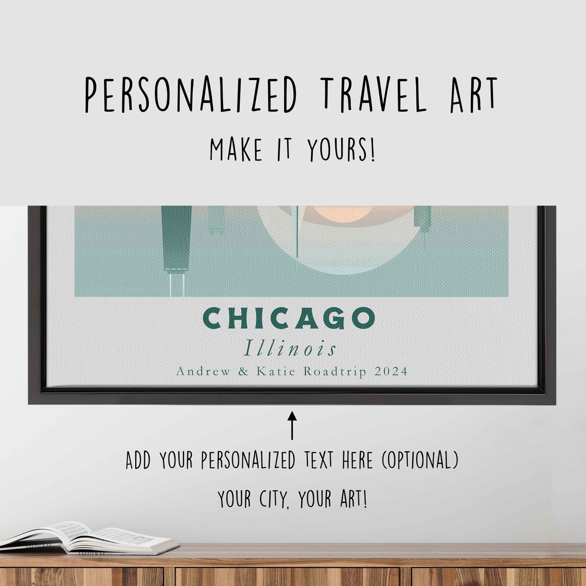 Chicago Illinois Skyline Sunset Sailboat Lake Reflection Travel Poster - Image 4
