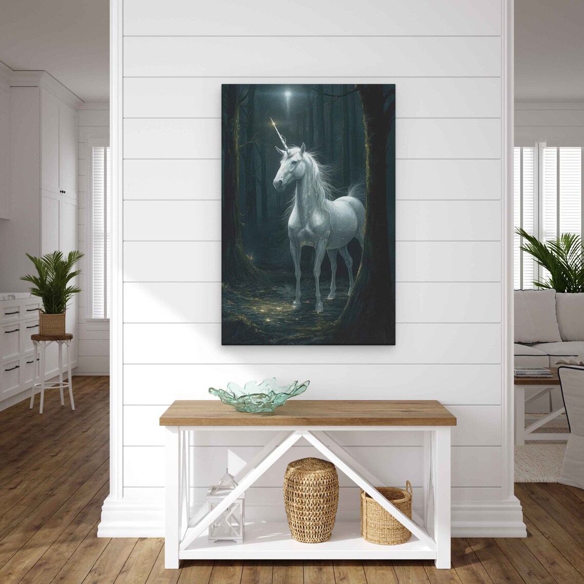 Ancient Unicorn In Enchanted Forest Art Print - Image 3