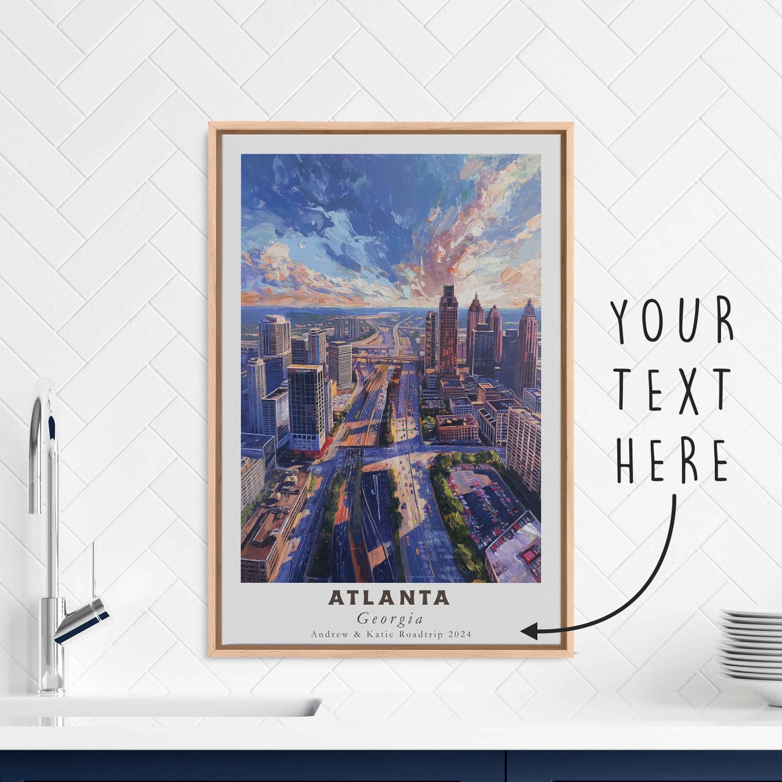 Atlanta Georgia Downtown Skyline Sunset Cityscape Travel Poster - Image 3