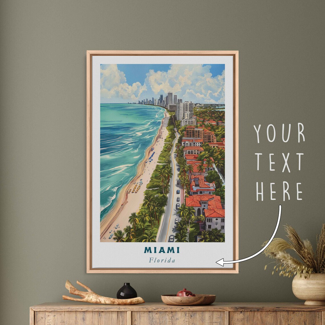 Miami Florida Acrylic Painting Travel Art Print