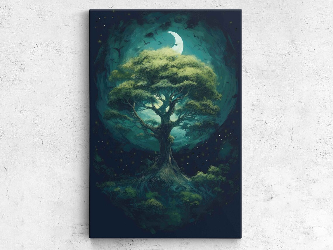 Tree In The Moonlight Framed Print Cool Wall Art Living Room Decor