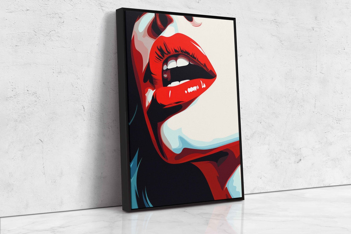 Pop Art Red Lips Poster Print - Image 4
