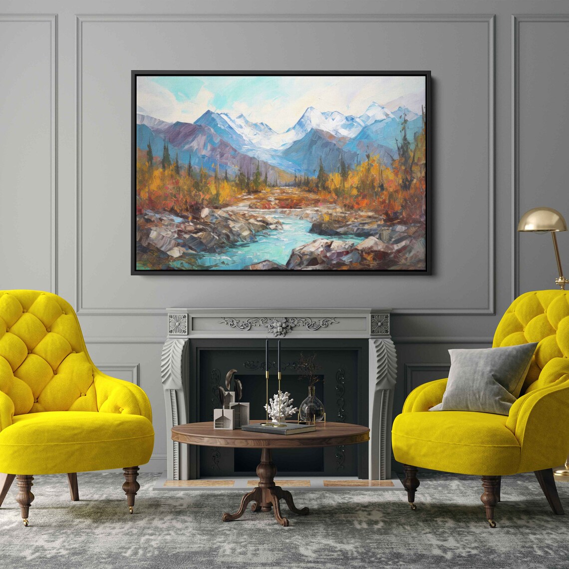 Talkeetna Alaska Oil-Painting-Style Art Print - Image 3