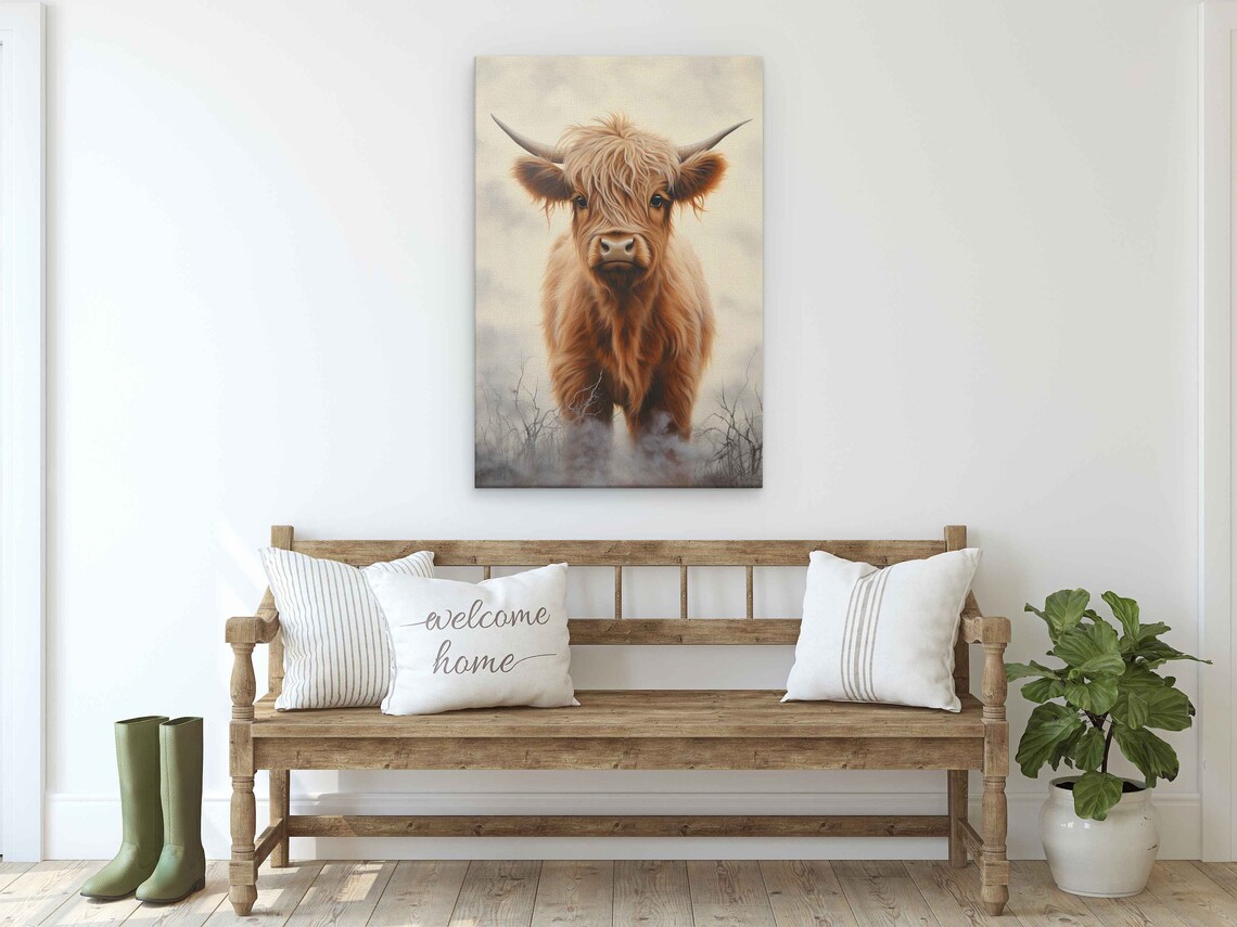 Highland Calf Watercolor Art Print, Farm Animal Decor - Image 2