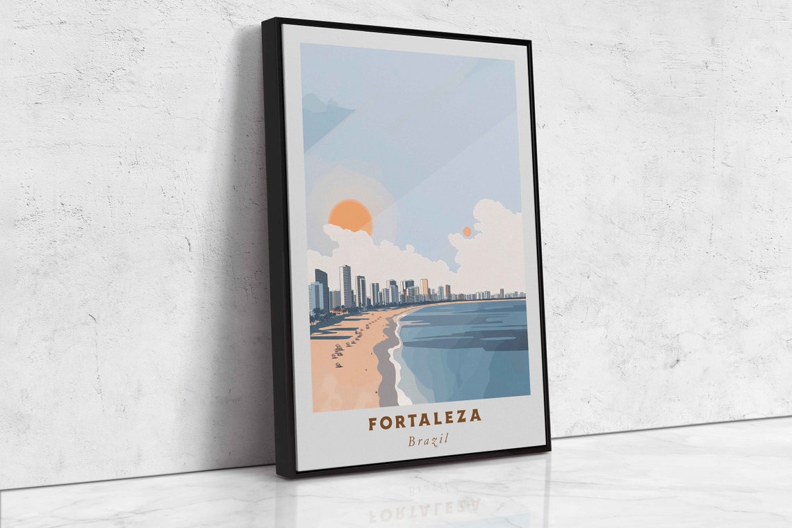 Fortaleza Brazil Beachfront City Skyline Sunset Coast Travel Poster - Image 2