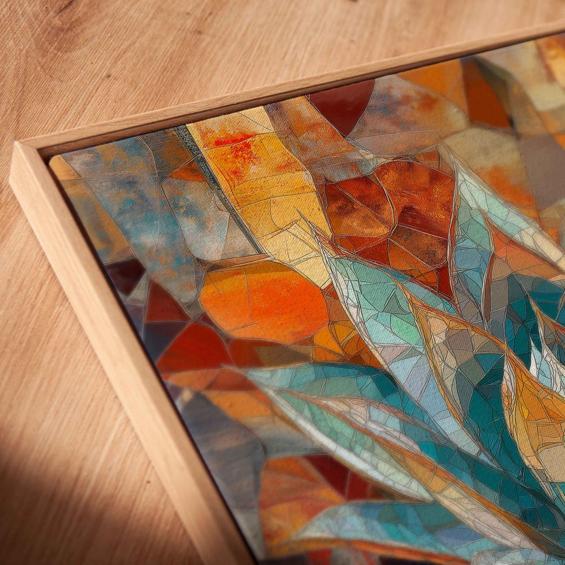 Geometric Agave Plant Wall Art Print Nature Wall Art Abstract Plant Plant Mom Ready To Hang - Image 2