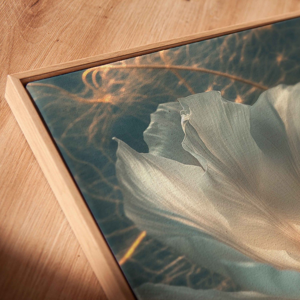 White Poppy Flower Close Up Moody Dark Botanical Wall Art Print - Image 2