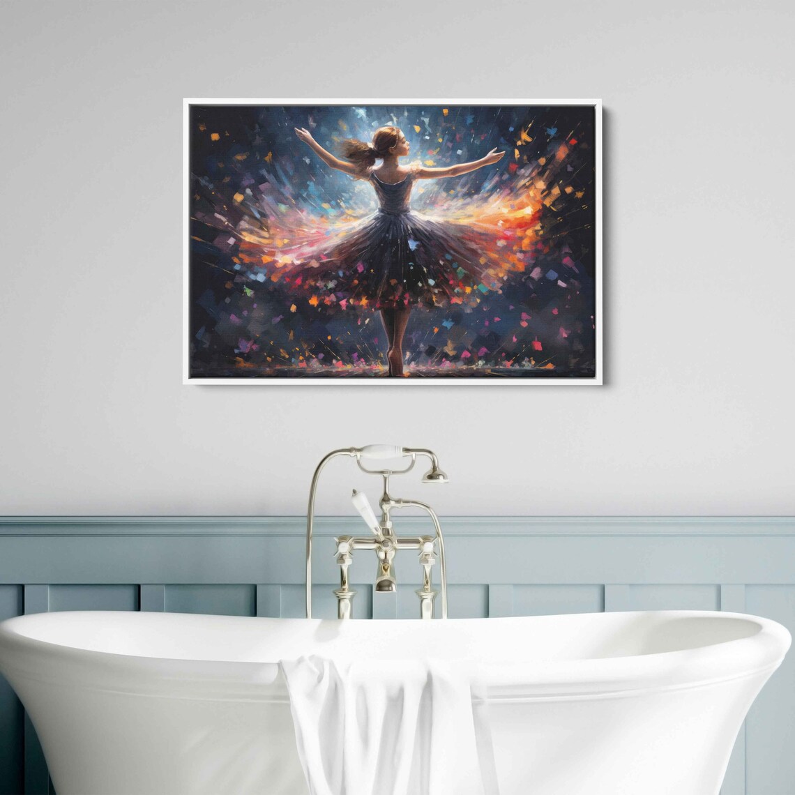 Colorful Ballerina Dancer Paint Splash Tutu Dynamic Movement Art Poster - Image 3