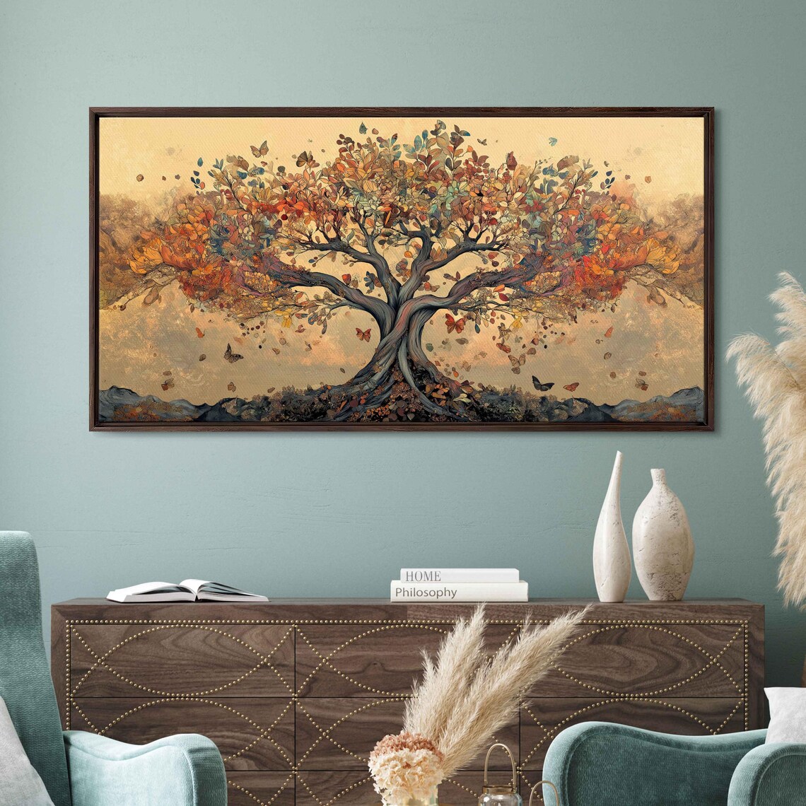 Tree Of Life Art Print, Earth Toned Foliage Design