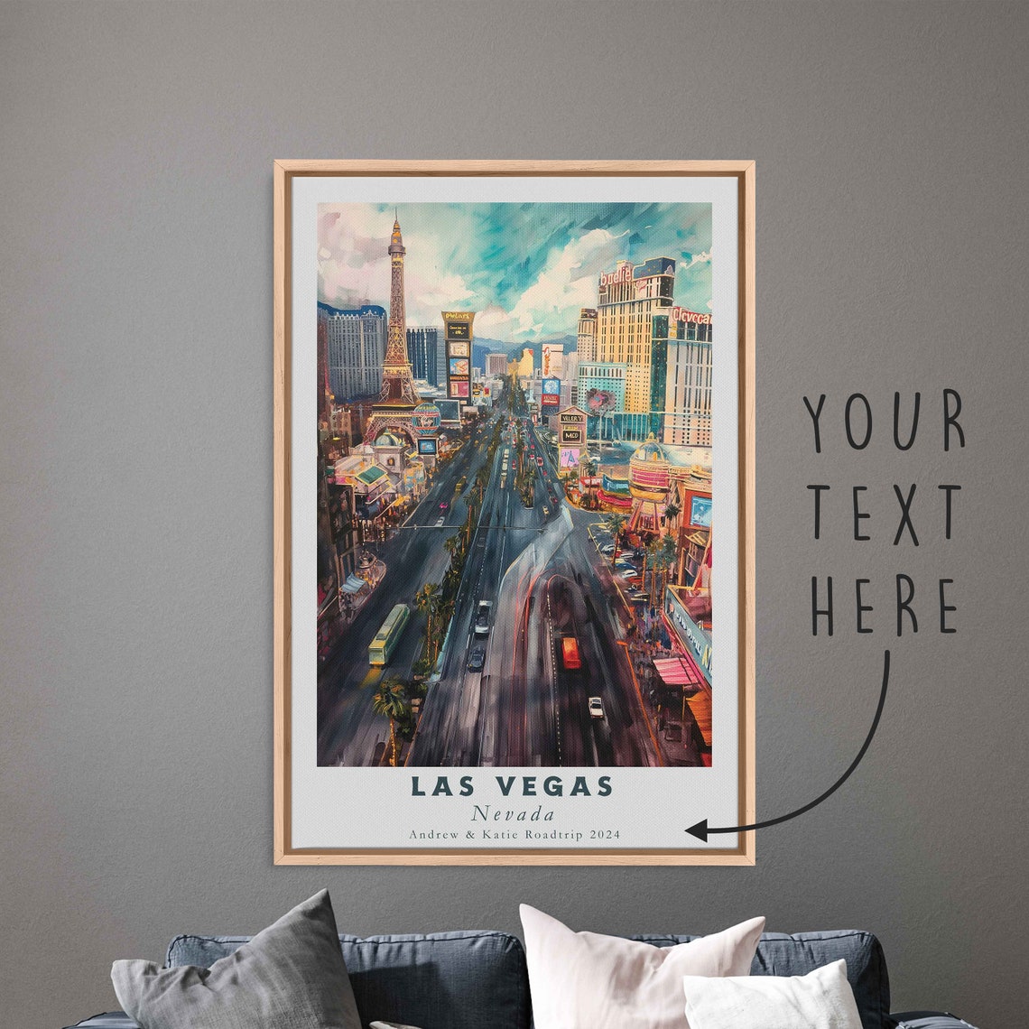 Las Vegas Nevada Strip Eiffel Tower Replica Aerial Daytime Poster - Image 3