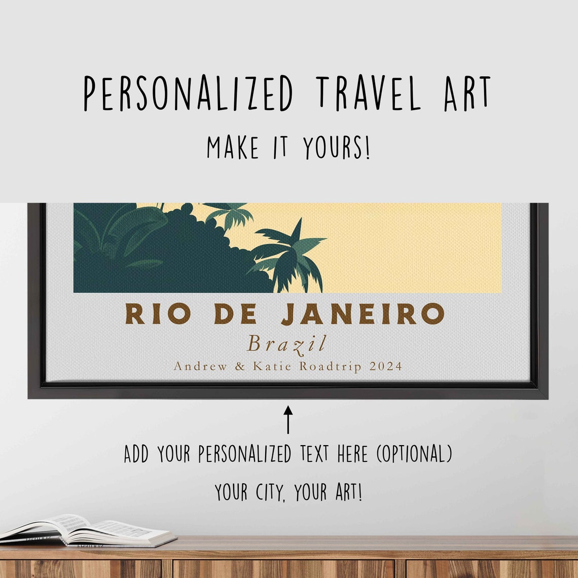 Rio de Janeiro Christ the Redeemer Copacabana Sunset Travel Poster - Image 4