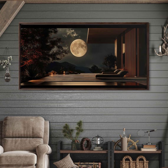 Tranquil Terrace Under Twilight Sky Art Print