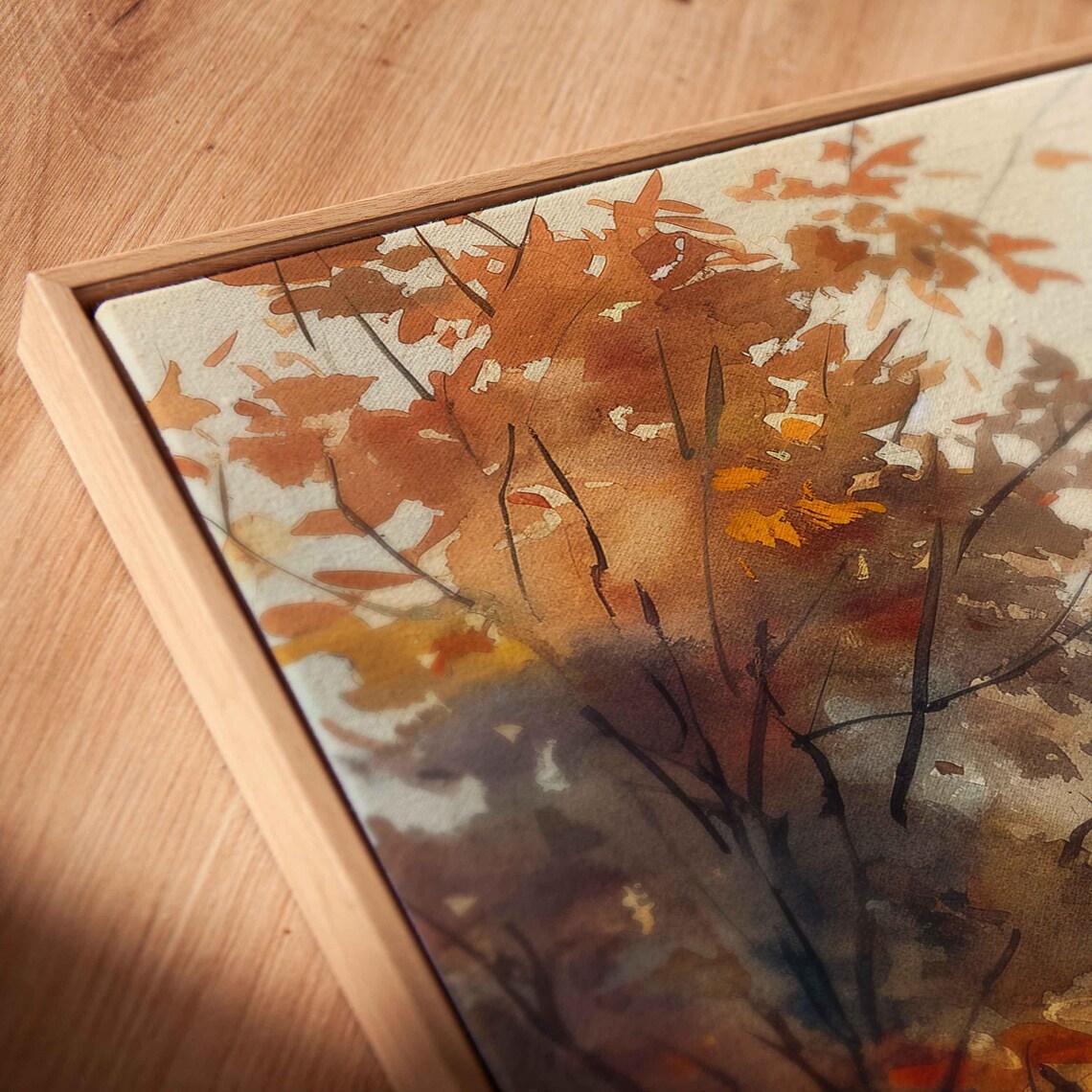 Family Hayride Through Misty Autumn Landscape Watercolor Scene Poster - Image 2