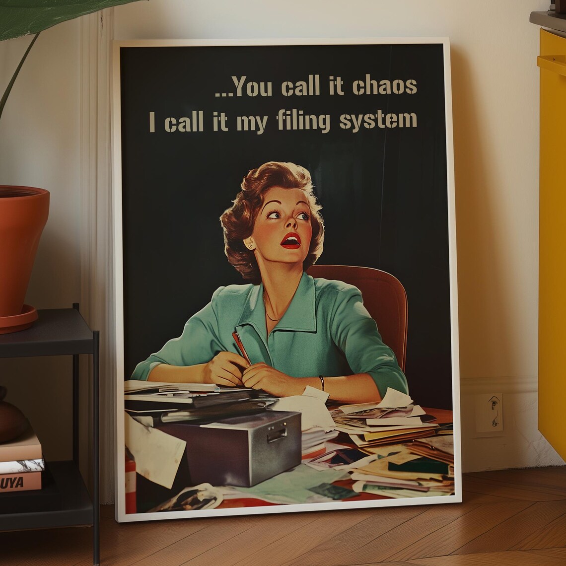 Retro Housewife Office Funny Sarcastic Quote Art Print
