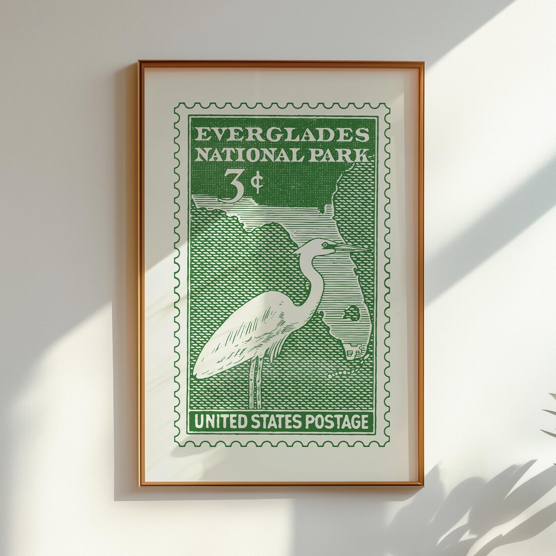 Everglades National Park Poster, Crane Art Print