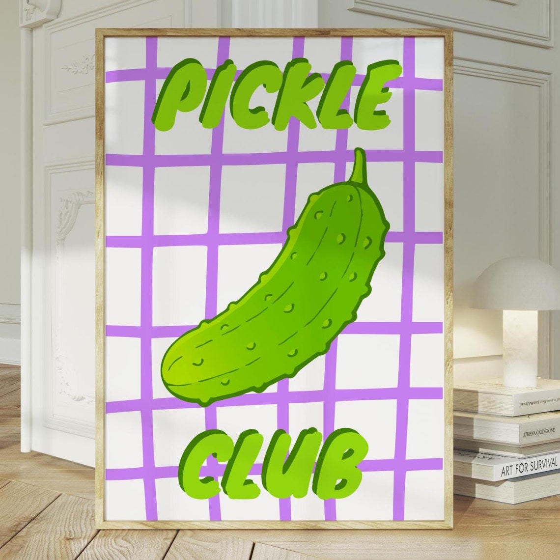 Pickle Club Poster, Retro Kitchen Art